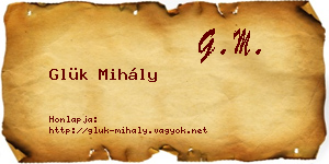 Glük Mihály névjegykártya